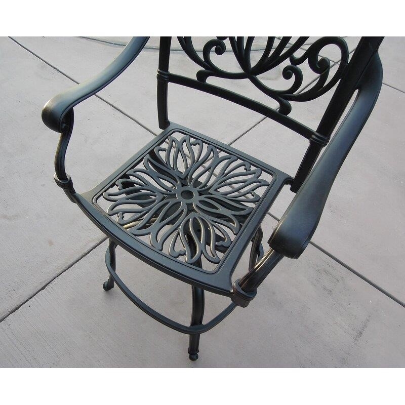 Keyes Half Round 4 - Person 36.5'' Long Aluminum Bar Height Dining Set with Cushions