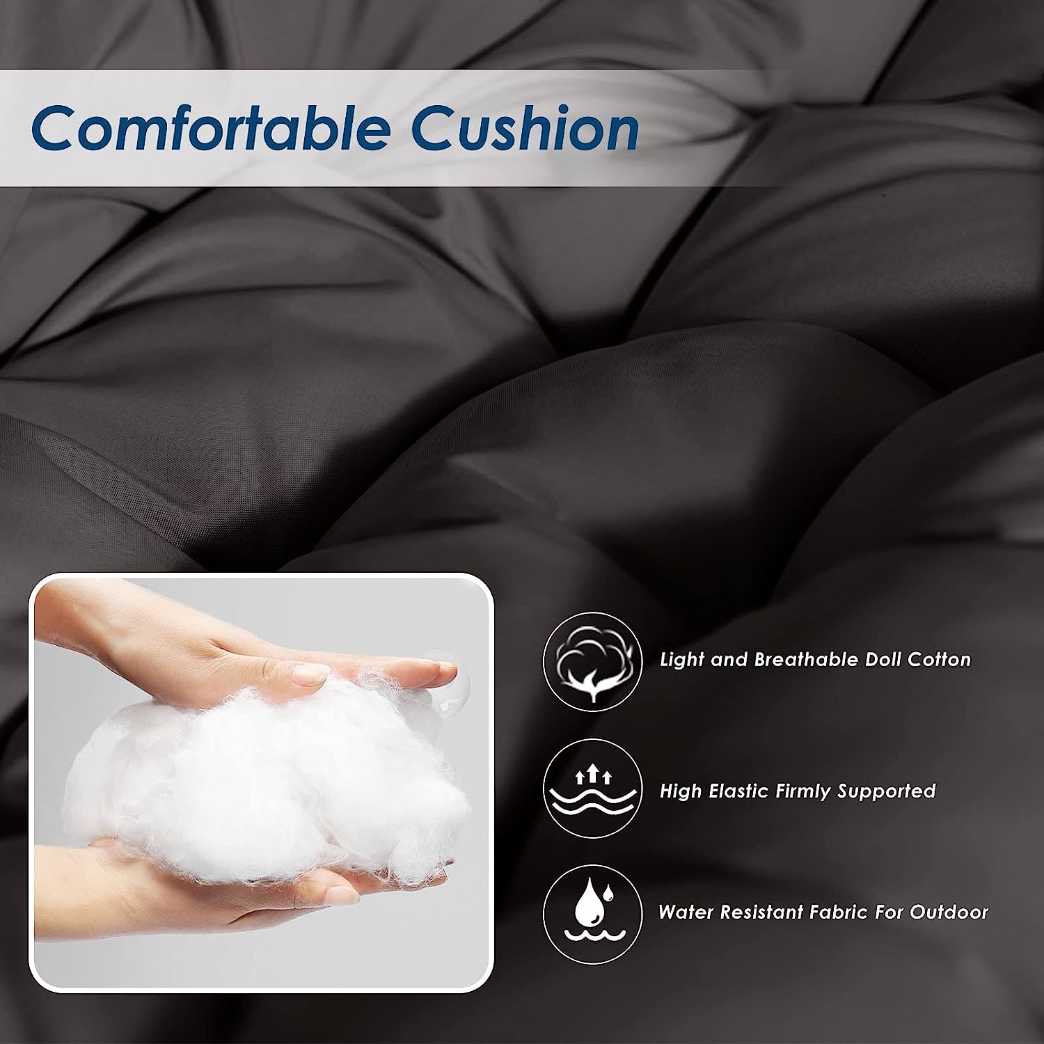 Swing Egg Chair with Stand Indoor Outdoor Wicker Rattan Patio Basket Hanging Chair with UV Resistant Cushions 350lbs Capaticy for Bedroom Balcony Patio (Cream)