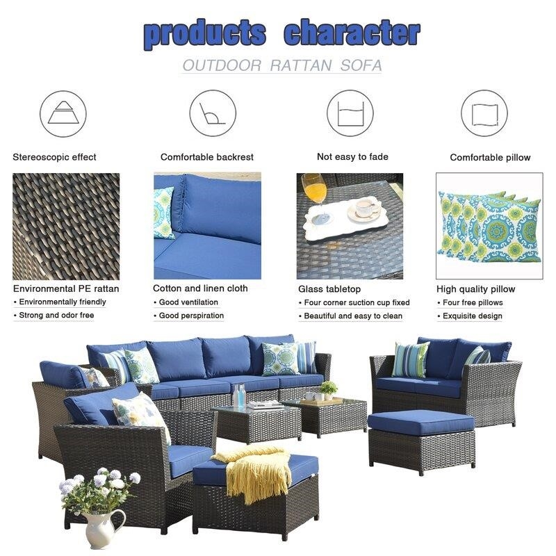 Wicker/Rattan 250 - Person Seating Group with Cushions