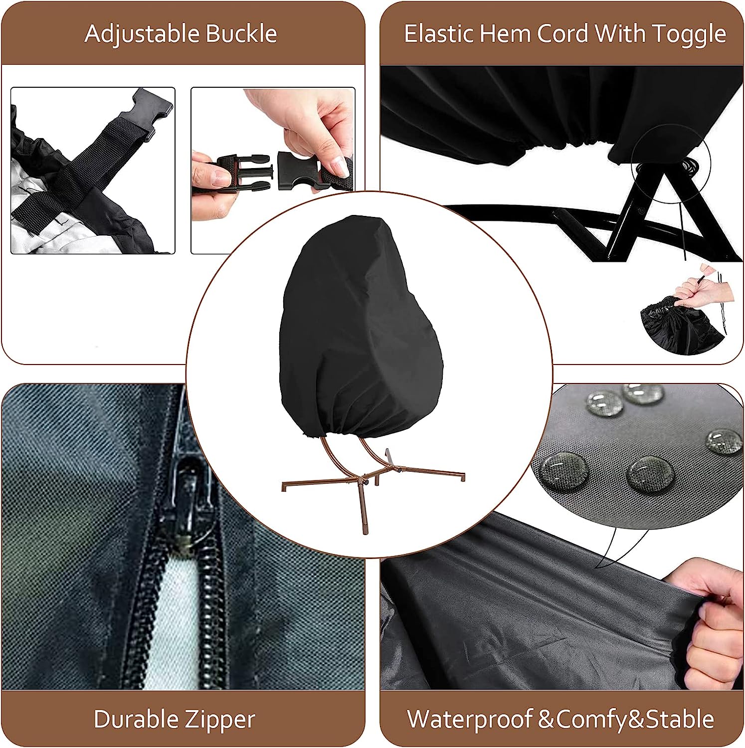 RADIATA Double Egg Chair with Stand Luxury Outdoor Patio Wicker Loveseat Hanging Swing Egg Chairs with Resistant Cushions Metal Frame 500 lbs Capaticy for 2 Persons Patio Backyard Balcony