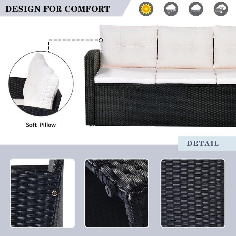 Jakye Wicker/Rattan 7 - Person Seating Group with Cushions