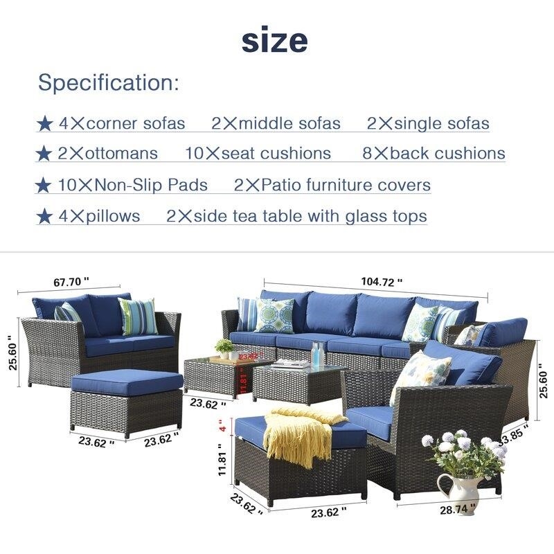 Wicker/Rattan 250 - Person Seating Group with Cushions