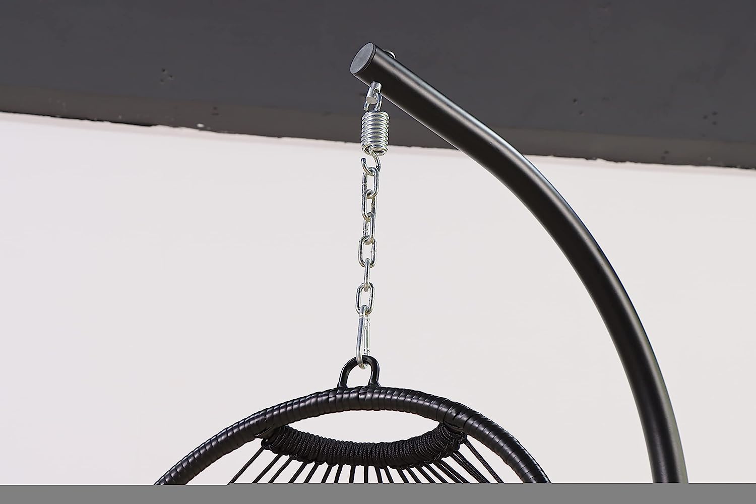 Avenlur Outdoor Patio Hanging Chair - Hammock Swing Egg Chair with Stand, Indoor/Outdoor Hanging Chair for Patio Bedroom Balcony (Black)