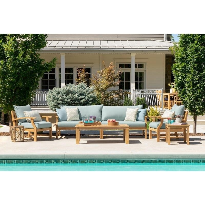 Mcclellan Solid Wood 6 - Person Seating Group with Cushions