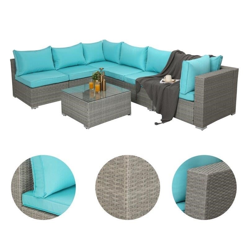 Polla Wicker/Rattan 4 - Person Seating Group with Cushions