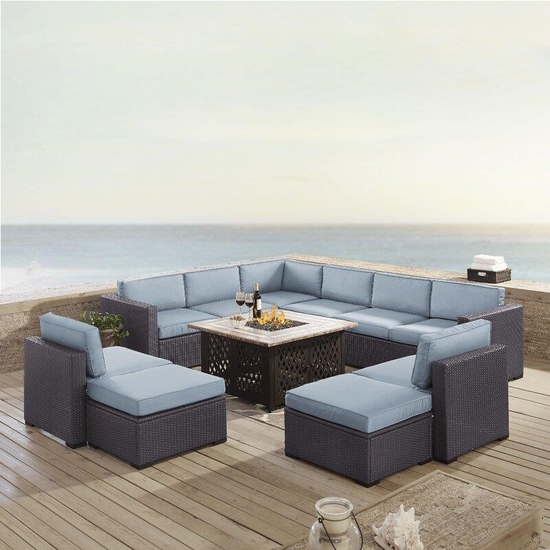 Lawson All Weather Wicker/Rattan 9 - Person Seating Group with Cushions