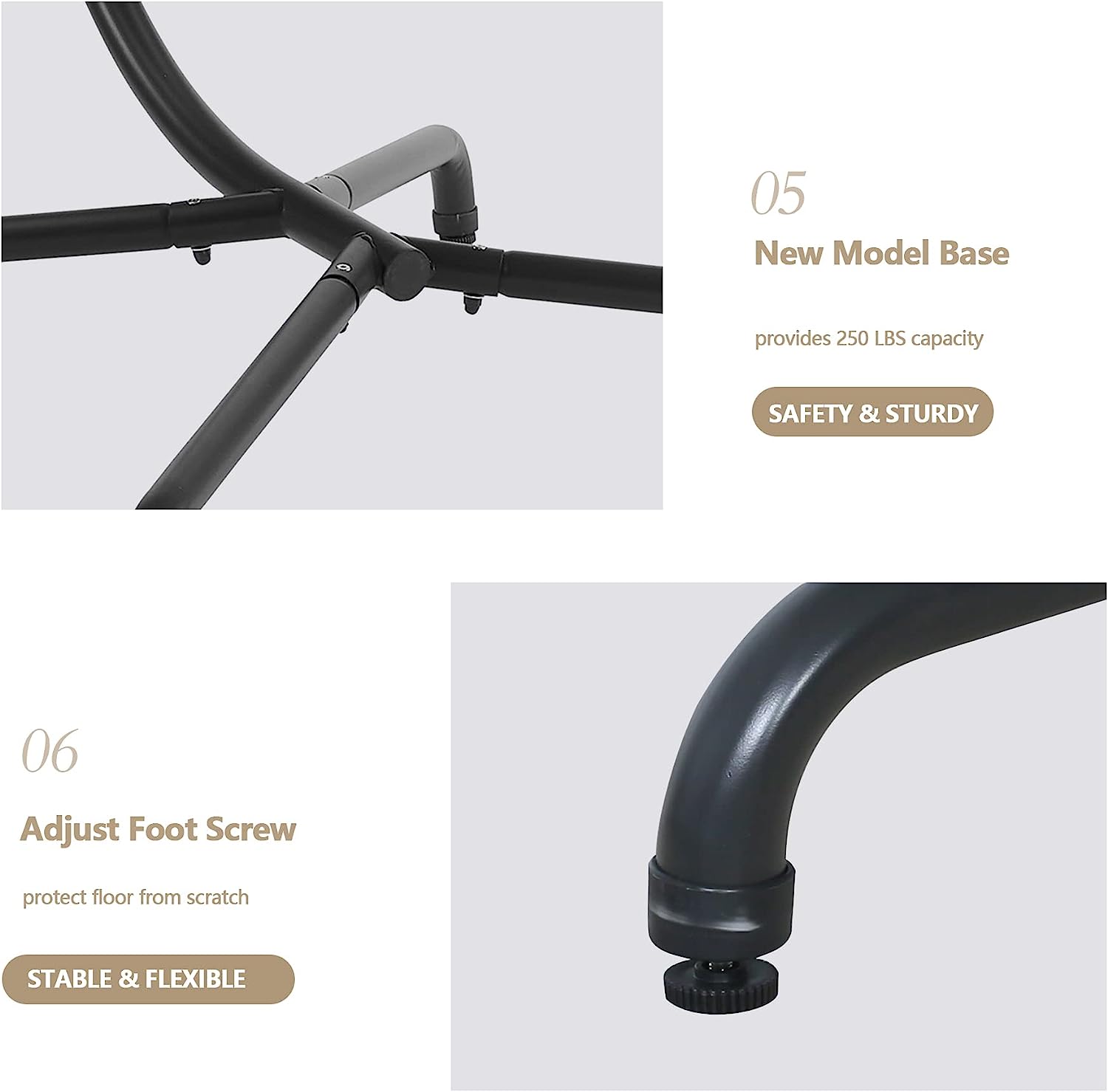 Ulax Furniture Egg Chair, Hanging Swing Chair with Stand, Hanging Lounge Chair, Outdoor Patio Wicker Tear Drop Hammock Chair with Cushion (Navy)