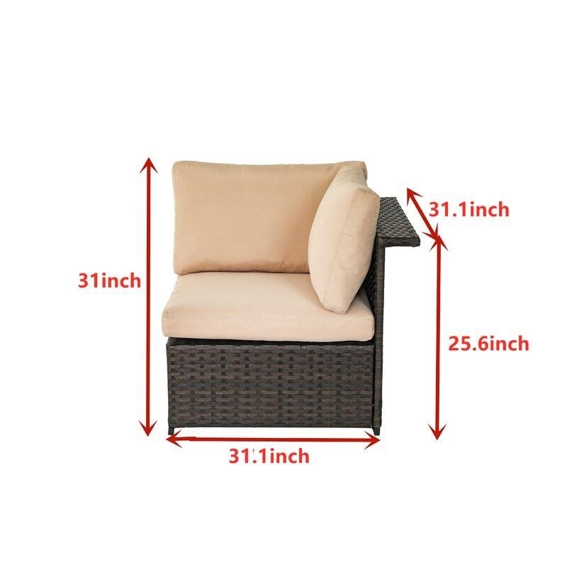 Holliston Wicker/Rattan 4 - Person Seating Group with Cushions