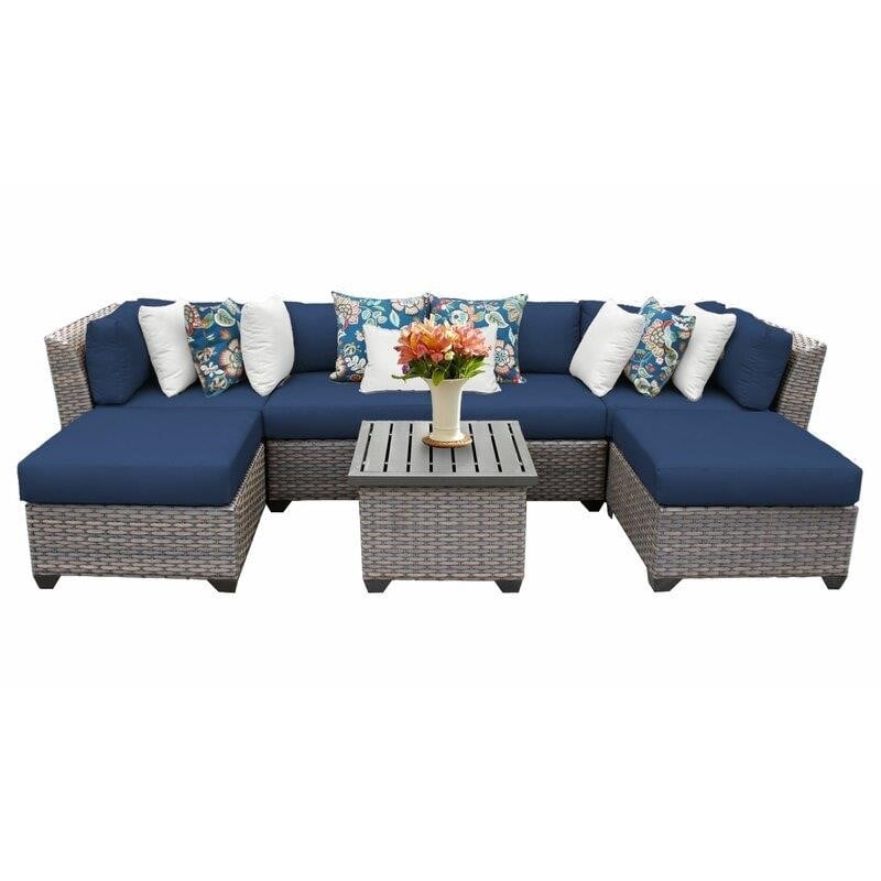 Kenwick Wicker/Rattan 5 - Person Seating Group with Cushions