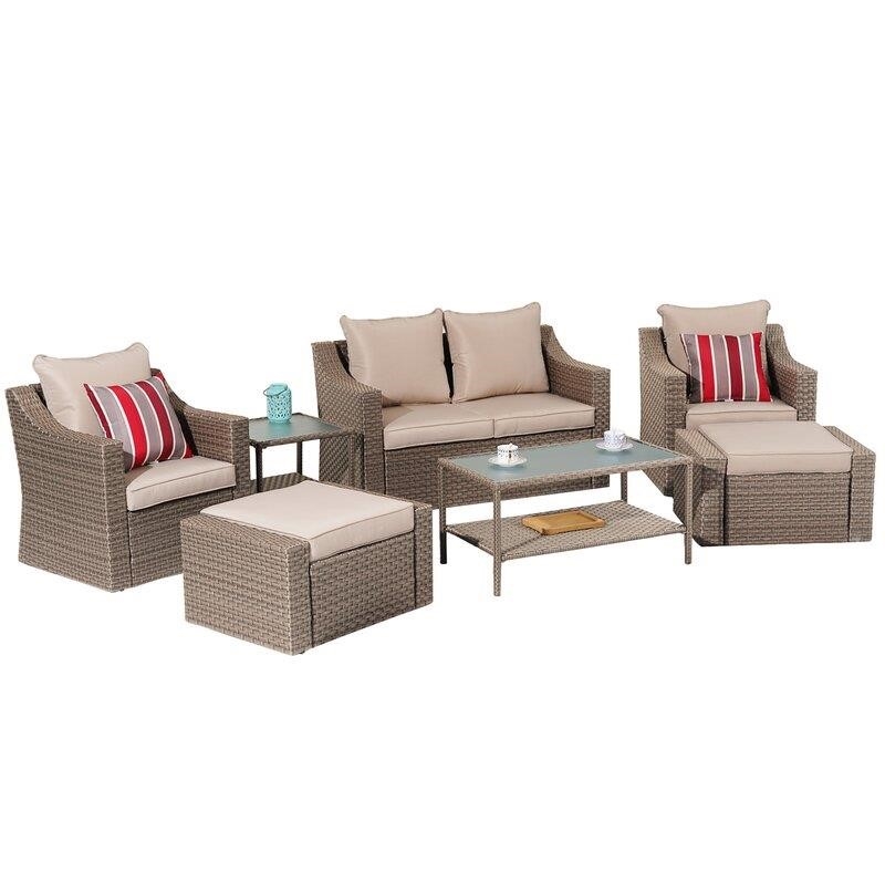 Hechavarria 6 - Person Seating Group with Cushions