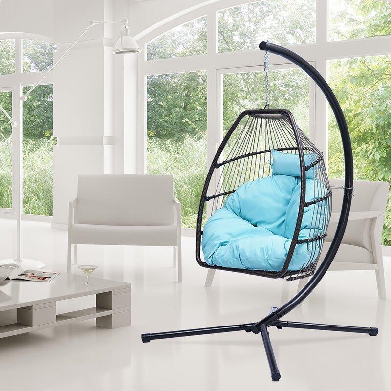 Rattan Swing Hammock Egg Chair With C Type Bracket , With Cushion And Pillow - Bed Bath & Beyond