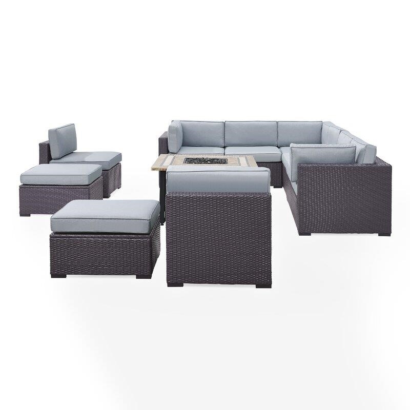 Lawson All Weather Wicker/Rattan 9 - Person Seating Group with Cushions