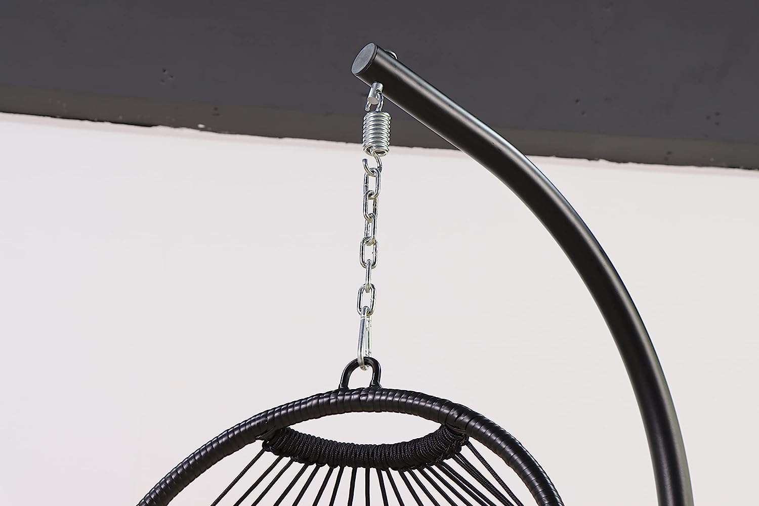 Avenlur Outdoor Patio Hanging Chair - Hammock Swing Egg Chair with Stand, Indoor/Outdoor Hanging Chair for Patio Bedroom Balcony (Black)