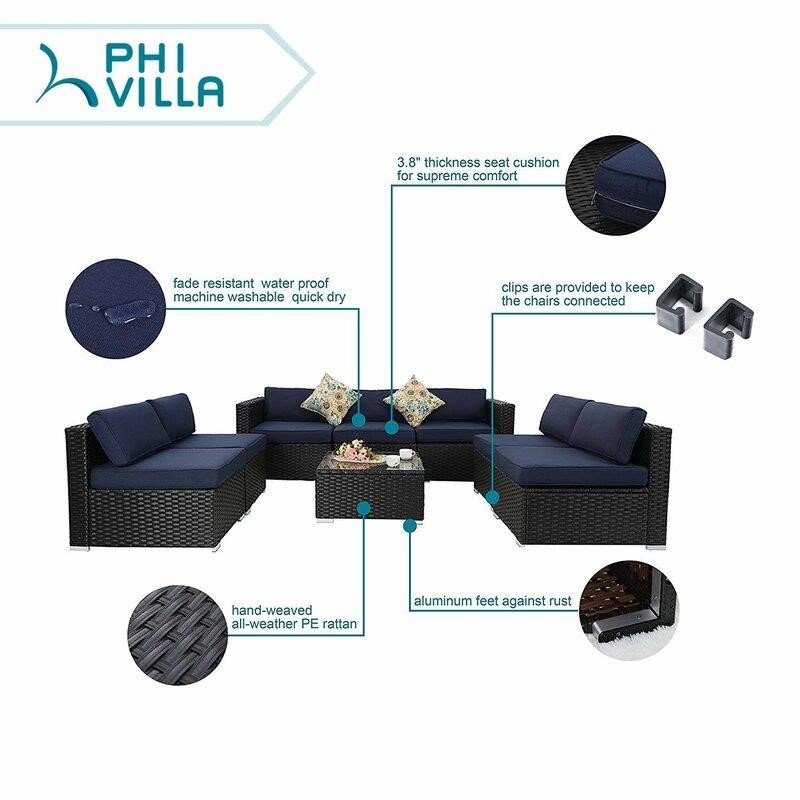 Soper Wicker/Rattan 7 - Person Seating Group with Cushions