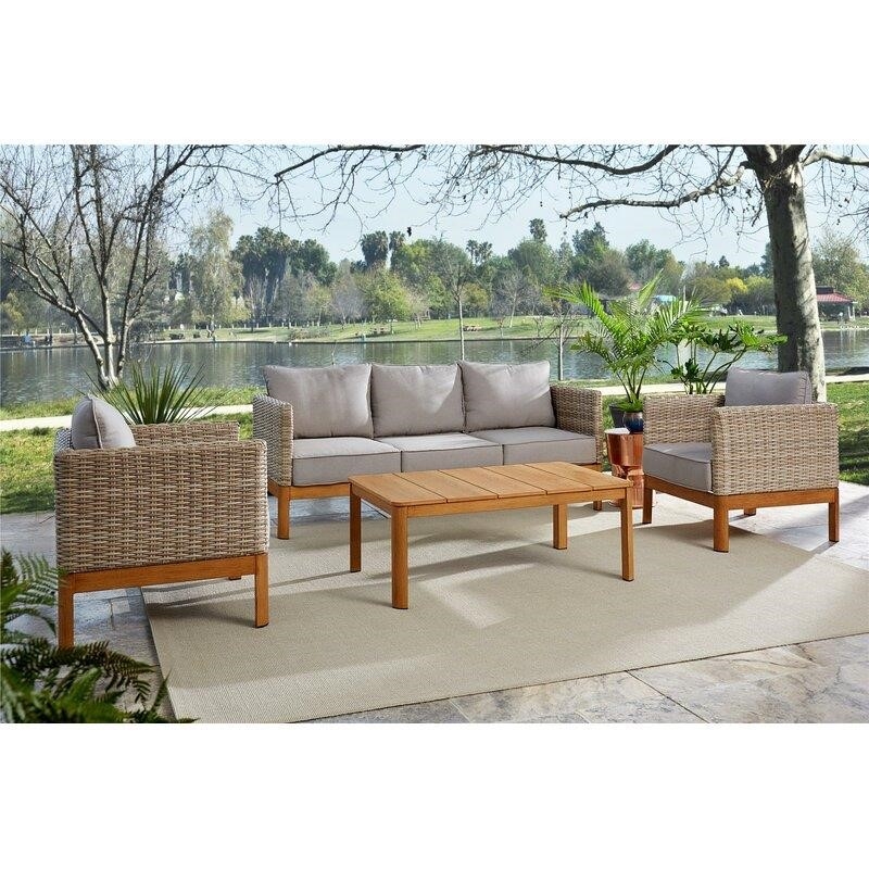 Centerview Wicker/Rattan 5 - Person Seating Group with Cushions