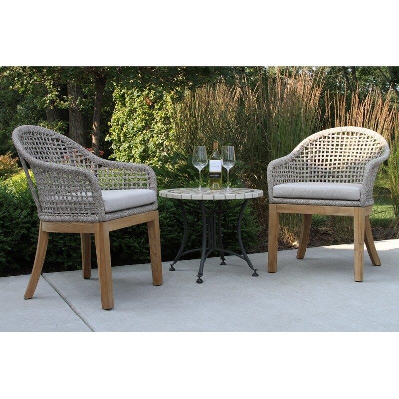 Hayden Solid Wood 2 - Person Seating Group with Sunbrella Cushions