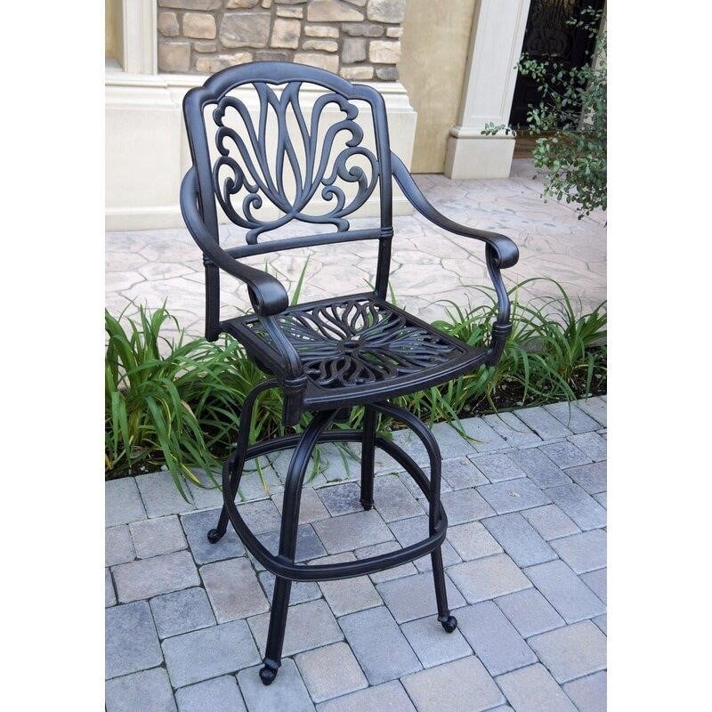 Lebanon Round 4 - Person 42'' Long Aluminum Bar Height Dining Set with Cushions