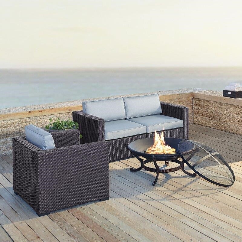 Lawson All Weather Wicker/Rattan 3 - Person Seating Group with Cushions