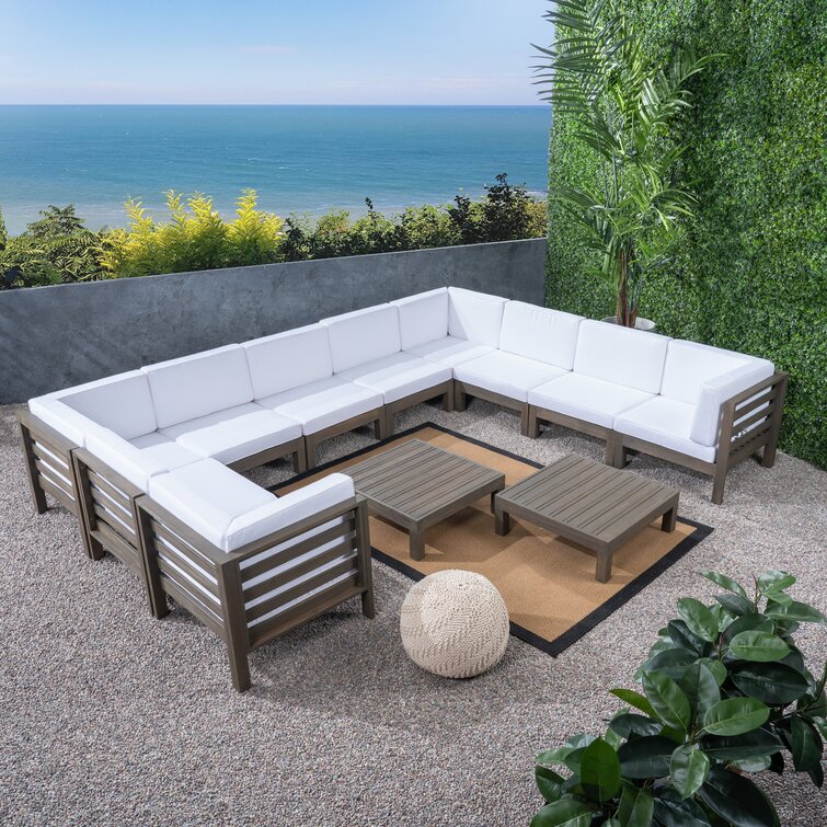 Patson Solid Wood 8 - Person Seating Group with Cushions