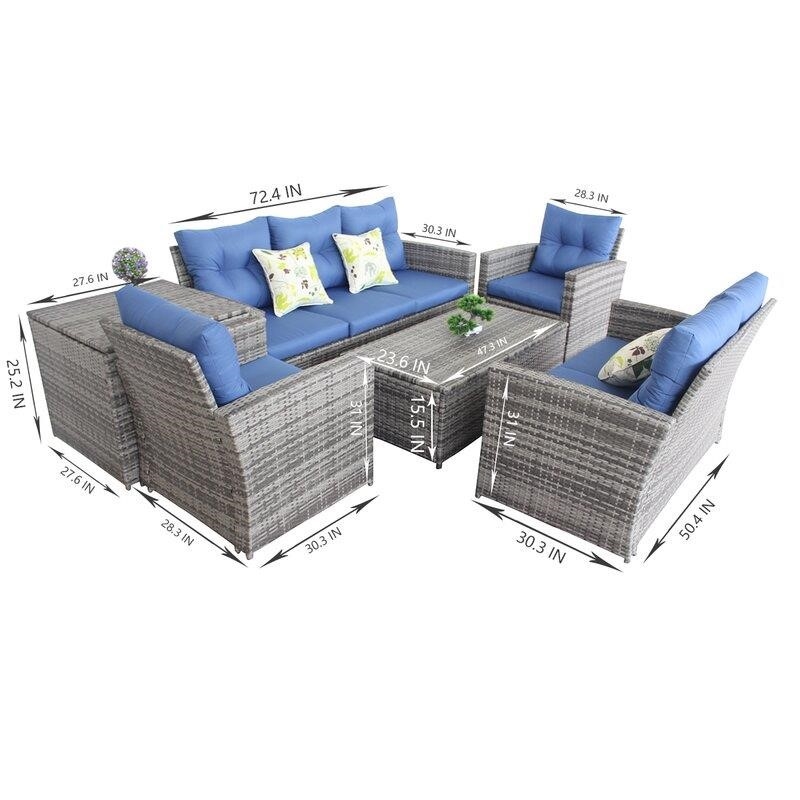 Alcorta 7 - Person Seating Group with Cushions