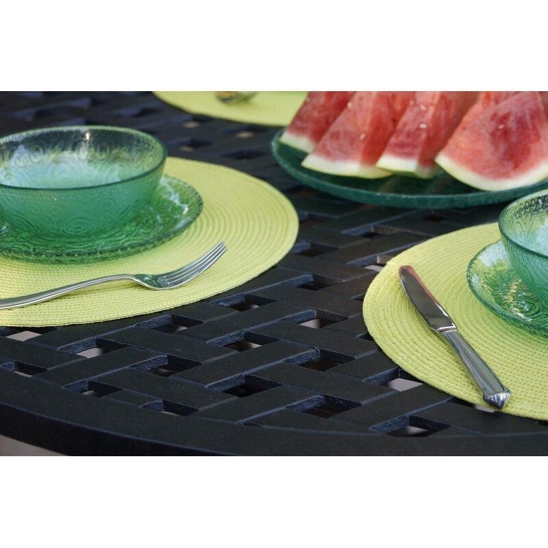 Charlemont Round 4 - Person 42'' Long Aluminum Bar Height Dining Set with Cushions