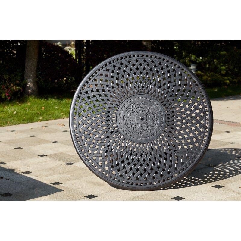 Miltenberger Round 6 - Person 60'' Long Bar Height Dining Set with Cushions