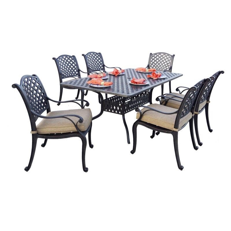 Chandlerville Rectangular 6 - Person 72'' Long Dining Set with Cushions