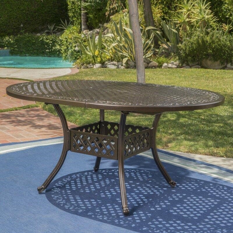 Raby Oval 6 - Person 61'' Long Aluminum Dining Set