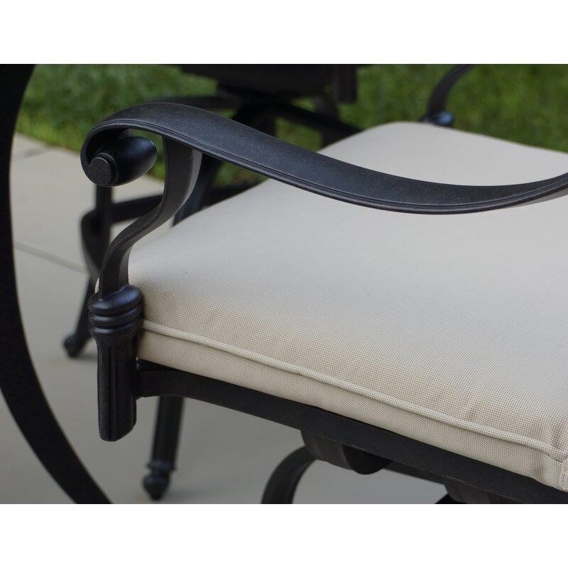 Keyes Half Round 4 - Person 36.5'' Long Aluminum Bar Height Dining Set with Cushions