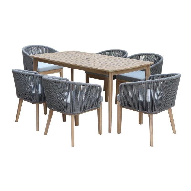 Aubrie Rectangular 6 - Person 67'' Long Dining Set with Cushions