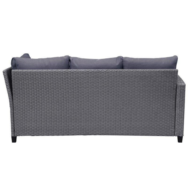 Julianna Wicker/Rattan 7 - Person Seating Group with Cushions