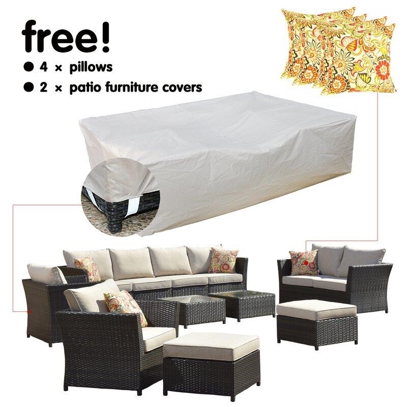 Wicker/Rattan 8 - Person Seating Group with Cushions