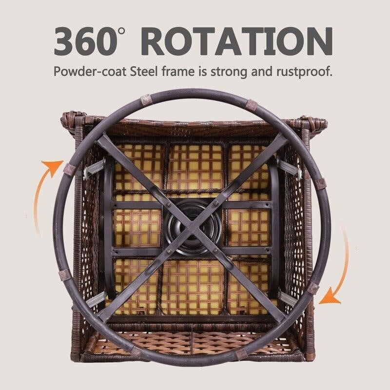 Gwenael Wicker/Rattan 5 - Person Seating Group with Cushions