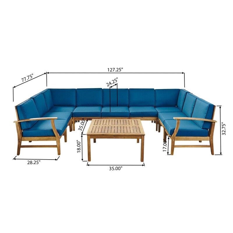 Xan Solid Wood Seating Group with Cushions