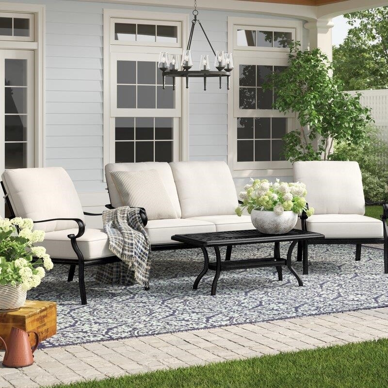 Askerby Metal 4 - Person Seating Group with Cushions