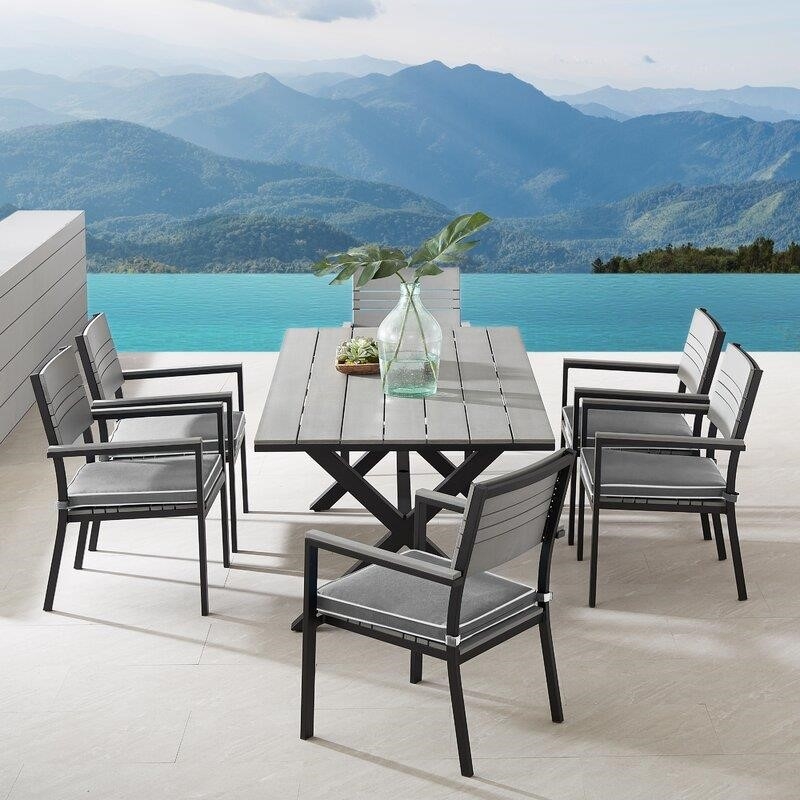 Abby Rectangular 6 - Person 78.74'' Long Dining Set with Cushions