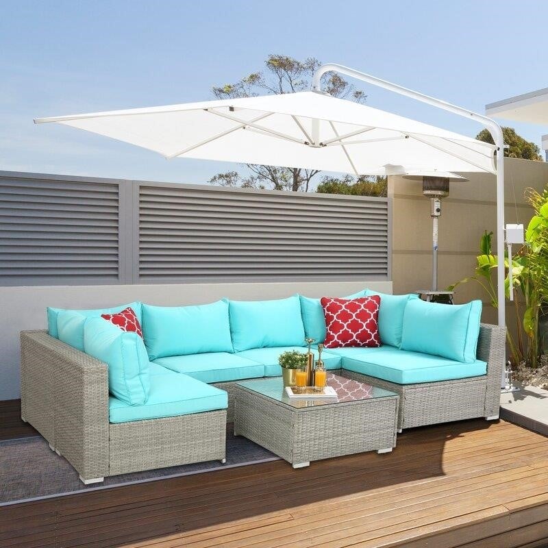 Polla Wicker/Rattan 4 - Person Seating Group with Cushions