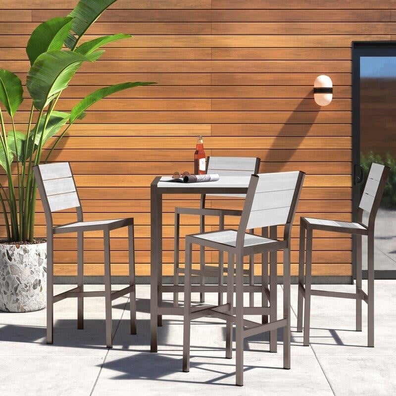 Jovie Square 4 - Person 28'' Long Aluminum Bar Height Dining Set