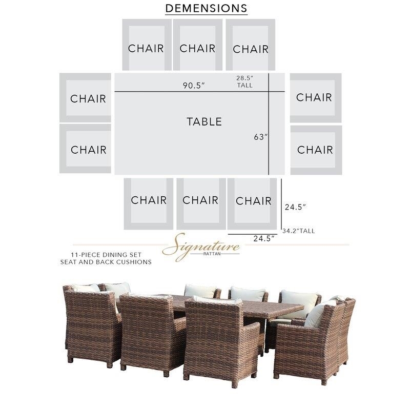 Dutil Rectangular 10 - Person 90.5'' Long Dining Set with Cushions