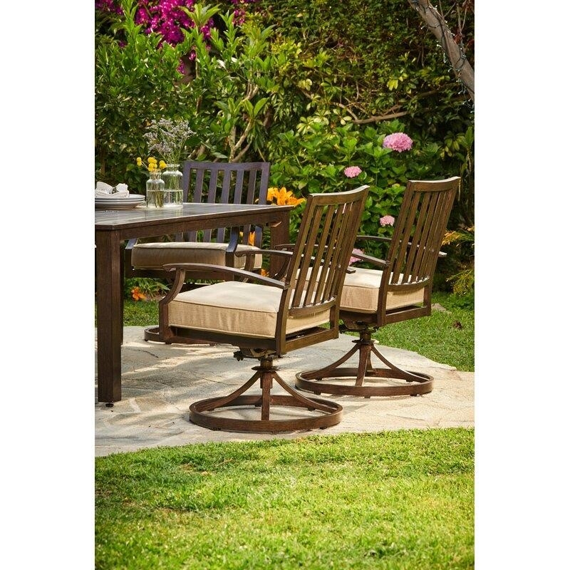 Higden Rectangular 6 - Person 70.1'' Long Aluminum Dining Set with Cushions