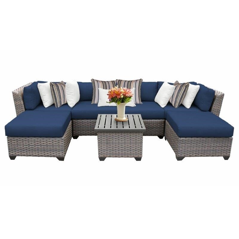 Kenwick Wicker/Rattan 5 - Person Seating Group with Cushions