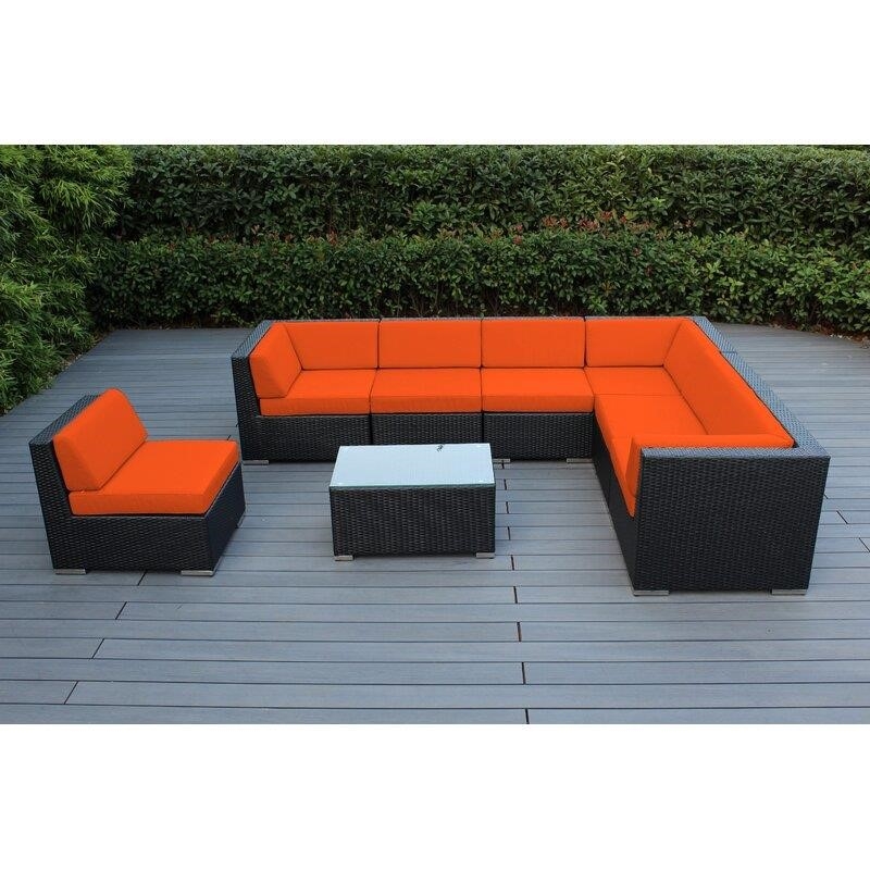 Billyjo Wicker/Rattan 7 - Person Seating Group with Cushions