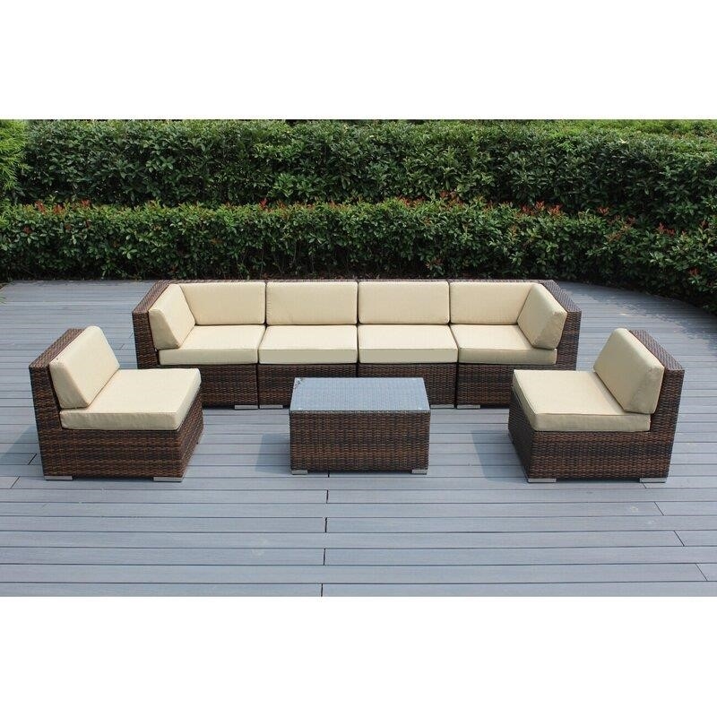 Barneveld Wicker/Rattan 6 - Person Seating Group with Cushions