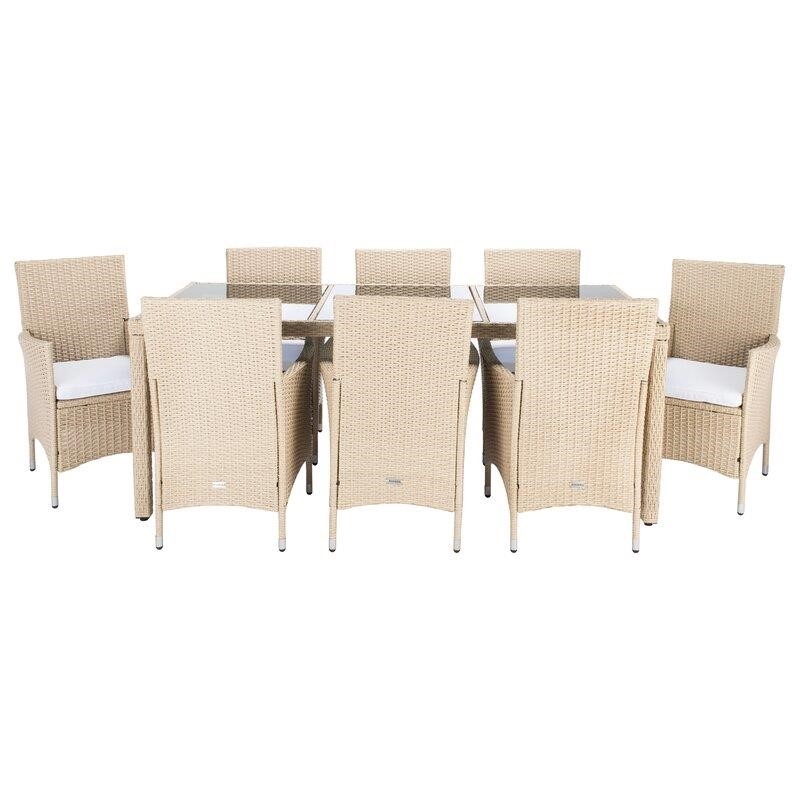 Hailee Rectangular 8 - Person 76.8'' Long Dining Set with Cushions