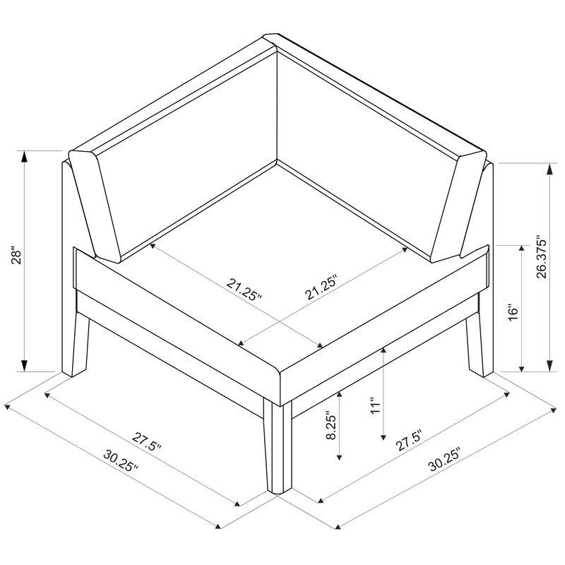 Dalia Solid Wood 5 - Person Seating Group with Cushions