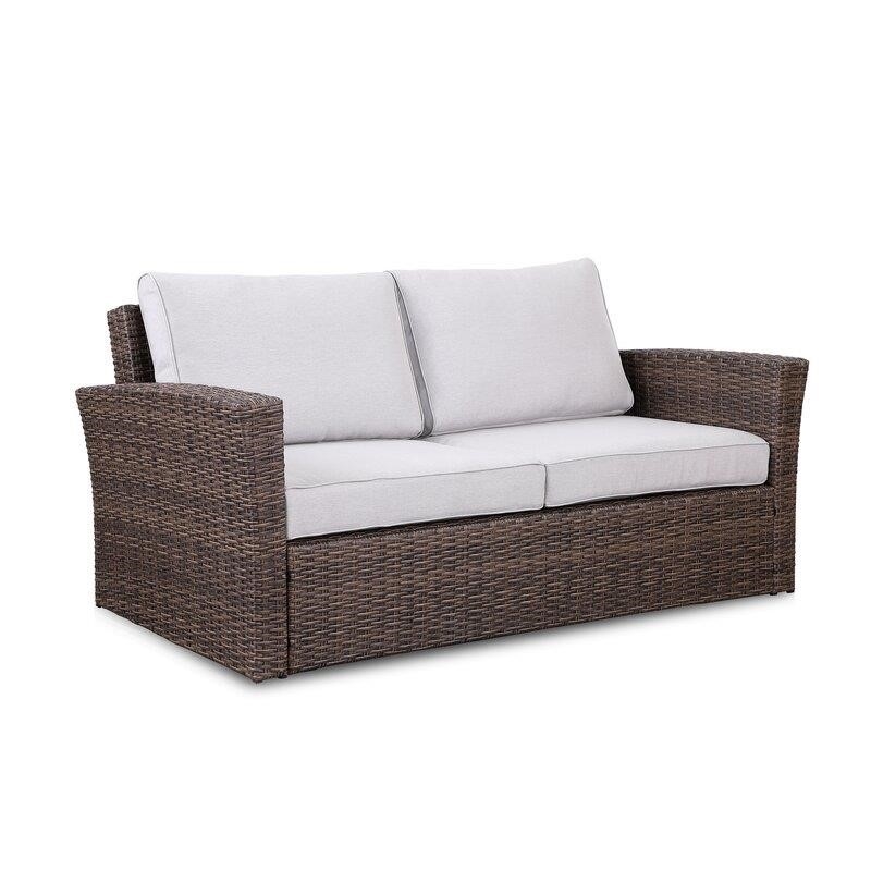 Emlee Wicker/Rattan 4 - Person Seating Group with Cushions
