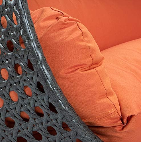 LeisureMod 2 Person Hanging Double Swing Chair, X-Large Wicker Rattan Egg Chair with Stand and Cushion for Indoor Outdoor Patio Garden (Light Green)