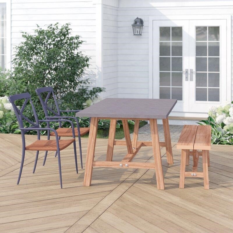 Desborough Rectangular 4 - Person 63'' Long Dining Set