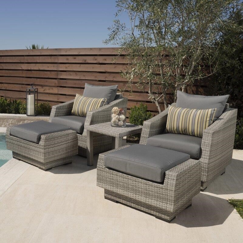 Castelli Wicker/Rattan 2 - Person Seating Group with Cushions