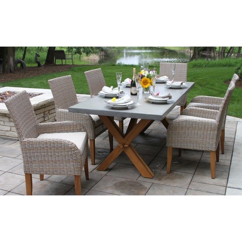 Caron Rectangular 6 - Person 80'' Long Dining Set with Cushions